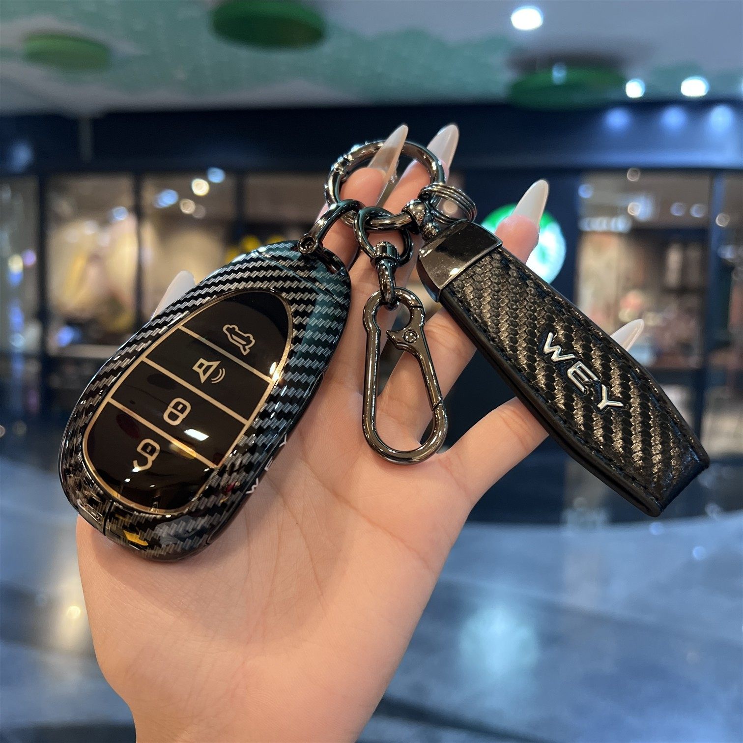 适用于长城魏牌蓝山汽车钥匙套新款魏派VV5/VV6摩卡WEY包扣高山壳