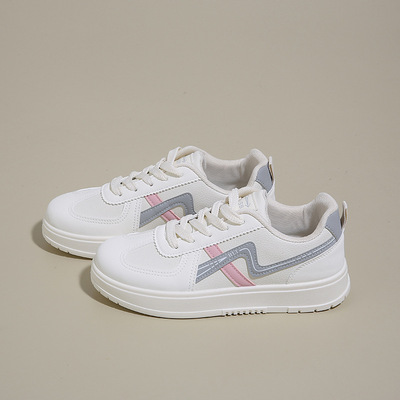 2025秋季小白鞋新款韩版ins学生厚底皮面透气休闲鞋hl717爆款热卖