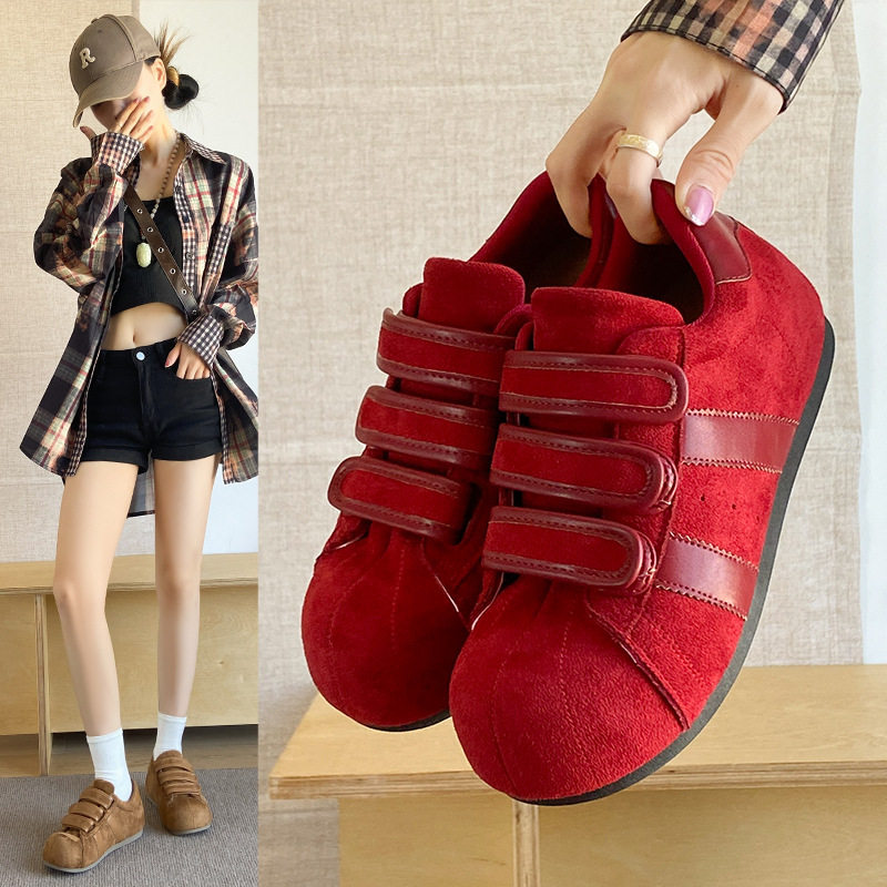 2025平底鞋女秋季魔术贴韩版ins女学生休闲运动百搭板鞋街拍K211