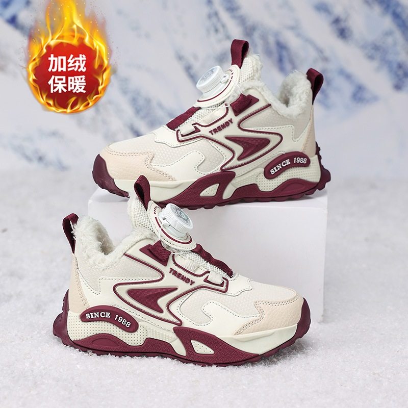 童棉鞋冬季新款加绒加厚纽扣大棉运动鞋男孩学生皮面防水跑鞋爆款,运动鞋new,童鞋/青少年鞋,淘宝优惠券,粉丝福利购,淘宝优惠卷
