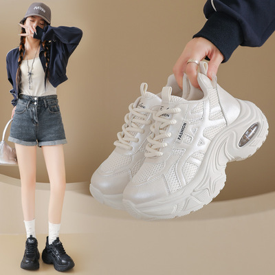 2026小白鞋春秋新款韩版ins学生休闲运动百搭老爹鞋厚底fb899爆款