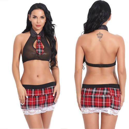 Plus size student uniform sexy lingerie set