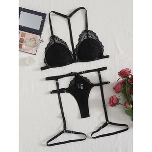 Erotic lingerie Sexy black women's lingerie lace erotic suit