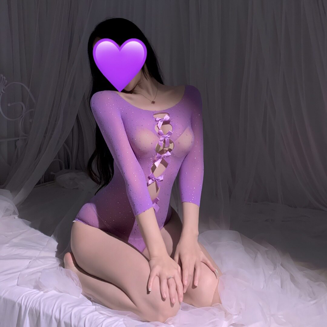 Sexy lingerie elastic bow hollow hot stamping jumpsuit女内衣