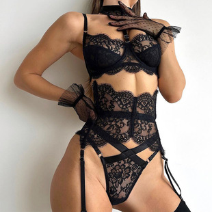 sexy lingerie steel neck ring女 with hanging set Lace split