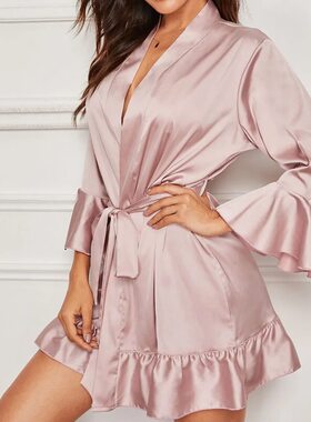 Nightgown Kimono Pajamas Bathrobe Homewear睡袍女士和服家居服