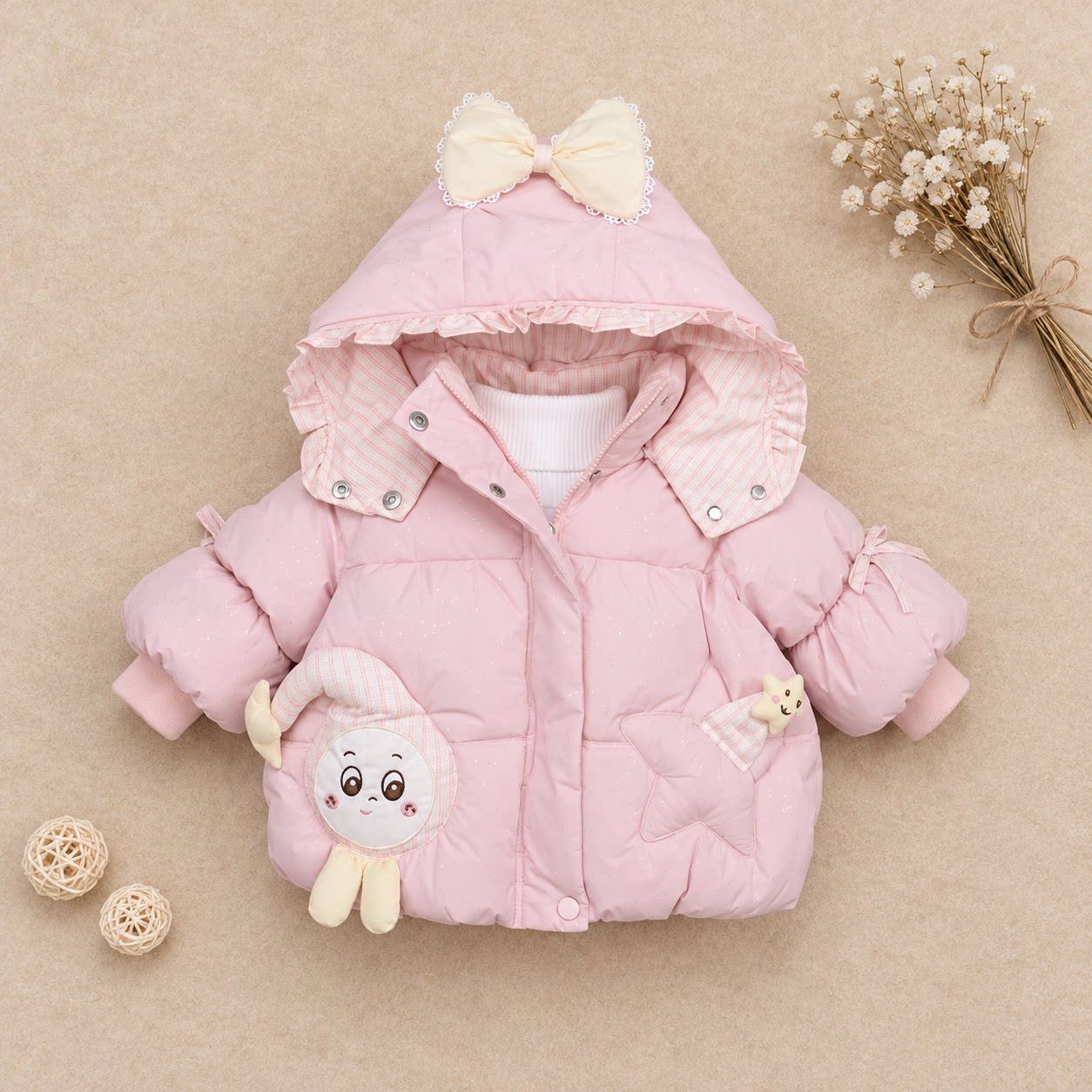女童加绒加厚羽绒棉服冬装新款潮