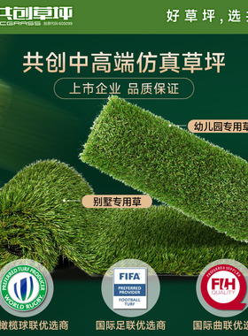 共创草皮仿真幼儿园足球场健身房人工草坪阳台屋顶天台假草坪装饰