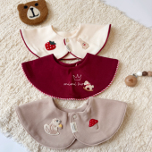 韩版 a类婴儿纯棉口水巾圆形360度可旋转男女宝宝口水巾防吐奶围兜