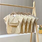 婴儿围兜儿童无袖 柔软PU防水宝宝辅食喂饭防脏罩衣 反穿衣2022夏季