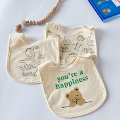 ins潮新生儿防吐奶围兜宝宝纯棉围嘴婴儿秋冬防水口水巾吃饭兜a类