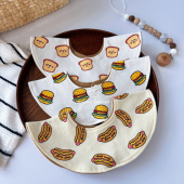 ins婴儿纯棉口水巾360度旋转宝宝双面带围嘴新生儿防吐奶围兜a类