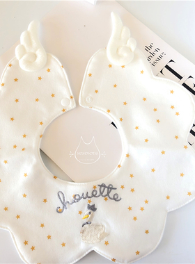 ins宝宝纯棉口水巾潮婴儿围嘴秋冬加厚围兜男女儿童时尚假领子