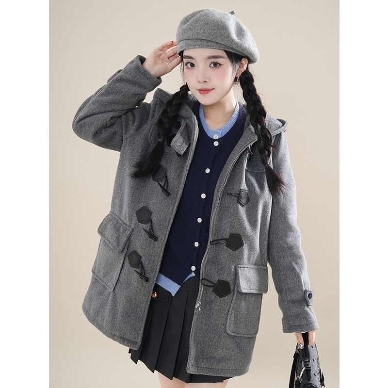 日系学院风菱兰高校jk牛角扣大衣保暖夹棉加厚秋冬毛呢外套,女装/女士精品,毛呢外套,淘宝优惠券,粉丝福利购,淘宝优惠卷