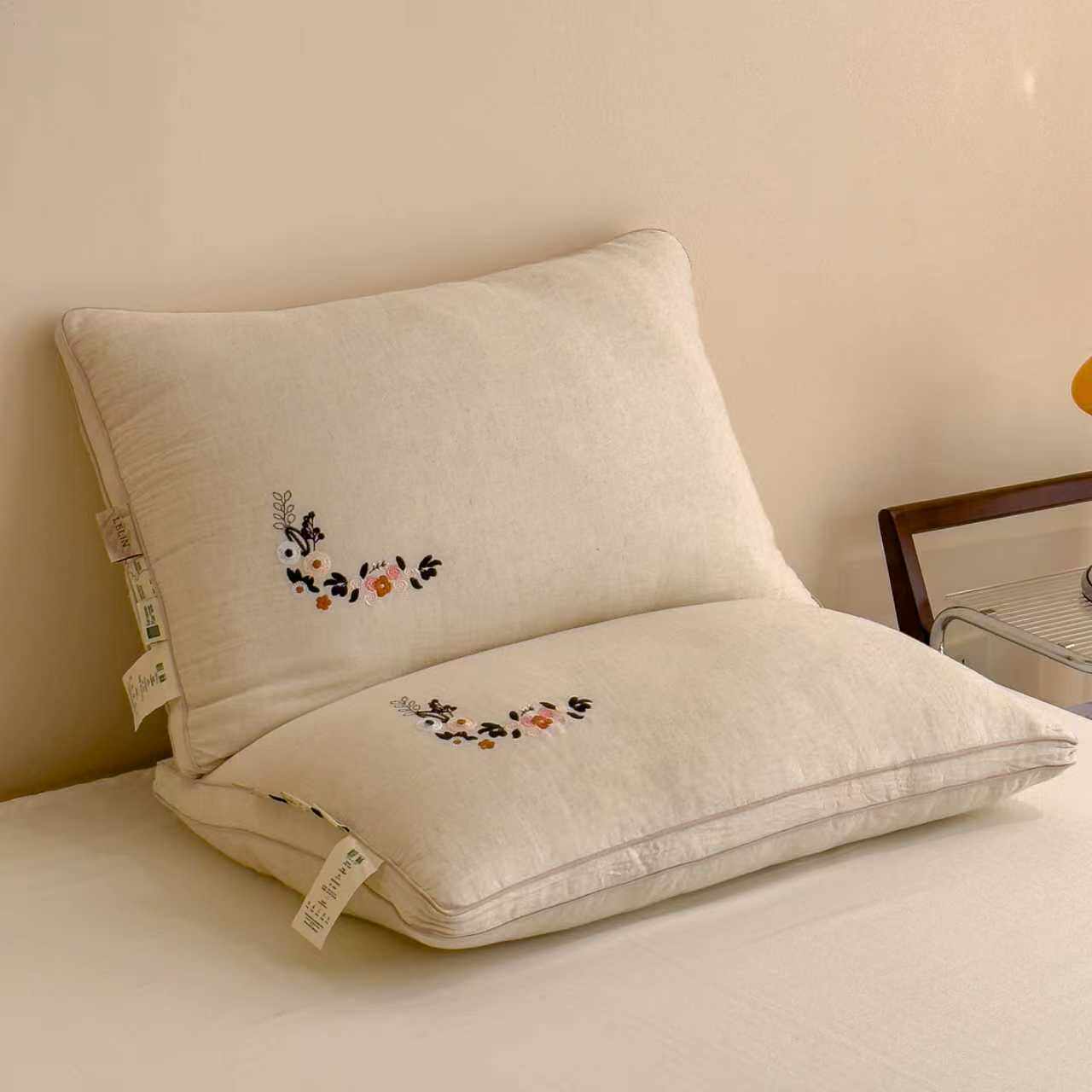 法式新品西法雨露棉麻枕芯立体枕芯护颈枕芯填充仪征超细纤维柔软