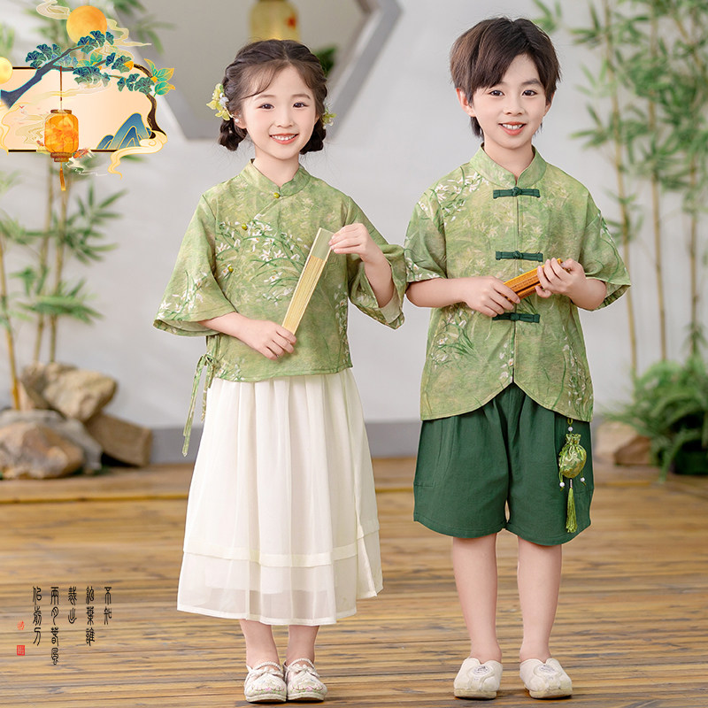 儿童汉服男童民族风夏装傣族