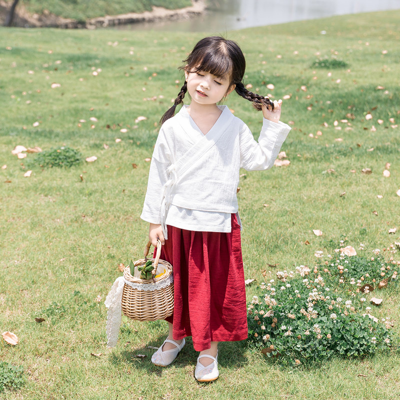 两件套小女孩复古唐装中国风汉服