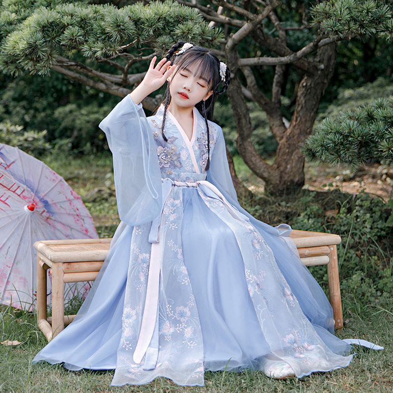 女童中国风汉服长袖2023春秋装