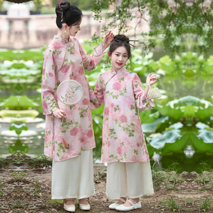 女童旗袍连衣裙春秋季亲子母女装2025新款高端气质新中式国风套装