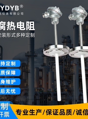 防腐热电阻 WZPF-430 耐酸碱Pt100温度传感器 烧结四氟热电阻