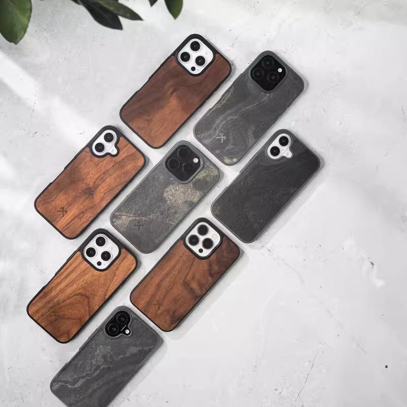 WOODCESSORIES适用于苹果iPhone16p峭壁灰手机壳16Pro防摔全包保护套MagSafe可磁吸16ProMax原石保护外壳