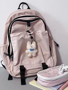 闪潮2023新款小众书包女大学生初中高中生大容量背包双肩包电脑包