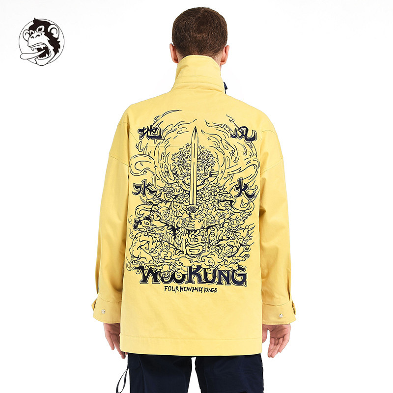 刺绣中长款休闲风衣2021新品