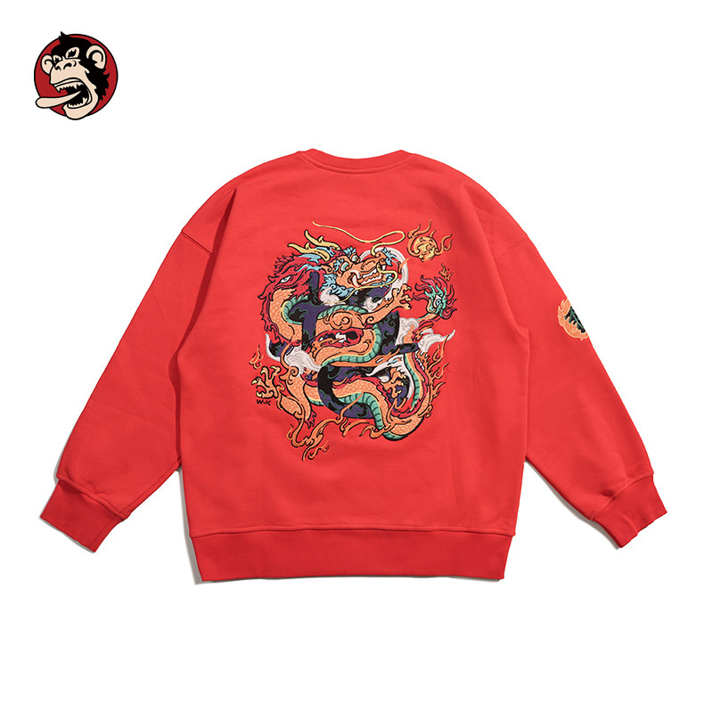 WOOKONG悟空新年限定赤龙刺绣中国红全棉加厚卫衣男士女春季外套,男装,卫衣,淘宝优惠券,粉丝福利购,淘宝优惠卷