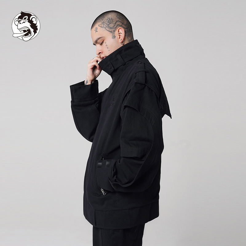 WOOKONG悟空 决胜战甲春季解构设计刺绣夹克男士长袖立领外套潮