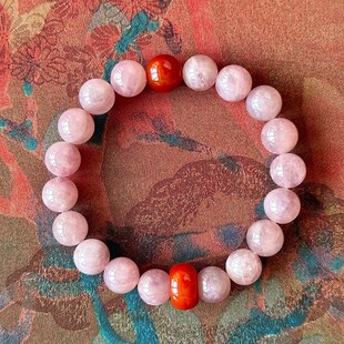 天然老矿紫马粉水晶手串女新中式复古设计南红玛瑙手链手饰