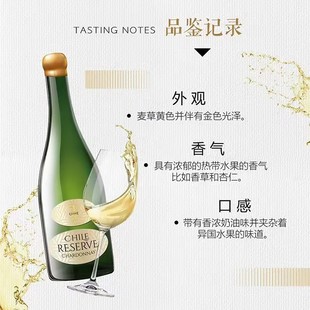 智利中央山谷唯意一号团圆珍藏霞多丽半干白葡萄酒 6支整箱750ml