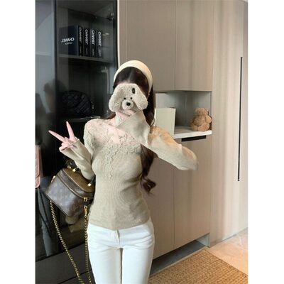 法式气质时尚蕾丝拼接内