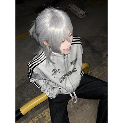 y2k亚文化立领卫衣开衫女