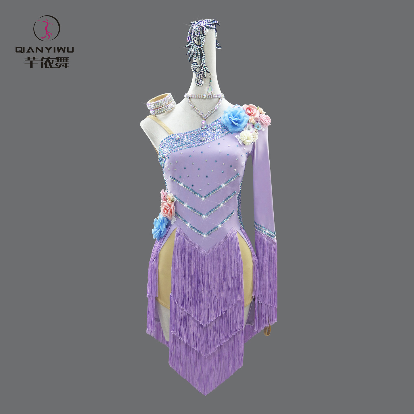 芊依舞2025拉丁舞黑池比赛连衣裙