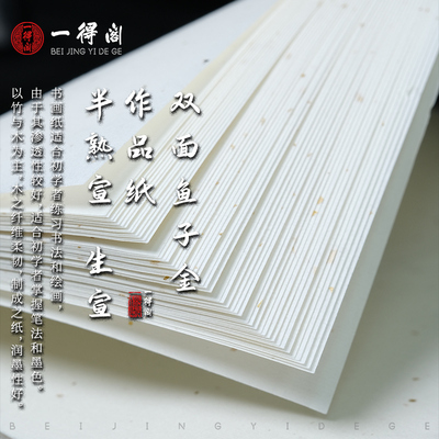 一得阁双面鱼子金作品宣纸四尺整张楷隶行草书法山水人物写意绘画国展参赛考级用纸笔墨纸砚中华老字号