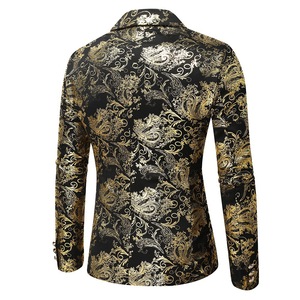 23外贸西服男 韩版修身男士烫金印花西装礼服演出服外套潮x99特75图片