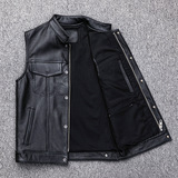 2024跨境wish马甲新增4XL，5XL拉链纽扣休闲皮马甲J89-P70，男装背心/马甲，星座1217