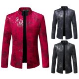 2025春秋新款男士休闲修身英伦演出丝光绒西服外套小西装X64P90，男装西服套装，星座1217