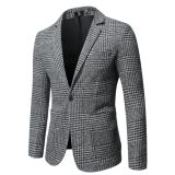 2025春秋新款男士休闲修身英伦毛呢休闲西服外套小西装男X65P90，男装西服套装，星座1217