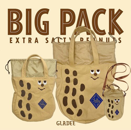 日本正品GLADEE好事花生托特帆布包手提单肩书包斜挎包女礼物