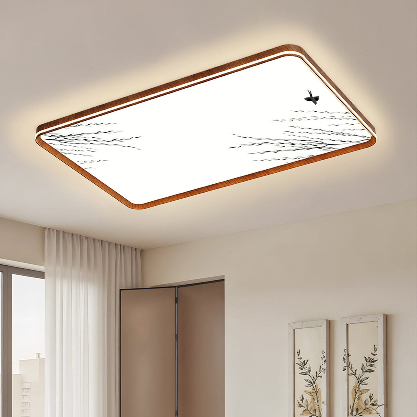 新中式灯具套餐 胡桃木柳燕燕子 全屋组合 LED 护眼吸顶灯套装
