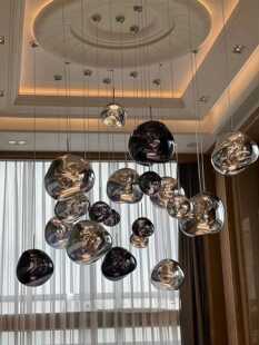 设计师熔岩吊灯别墅楼梯长loft覆式楼客厅餐厅吊灯艺术餐厅吧台灯