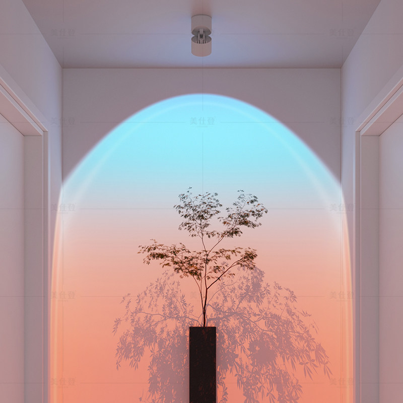日不落射灯明装可调角度家用客厅玄关照画装饰破晓洗墙网红气氛灯
