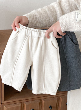 宝宝加绒裤子冬款0-1岁男女童外穿一体绒婴儿冬天pp裤保暖阔腿裤