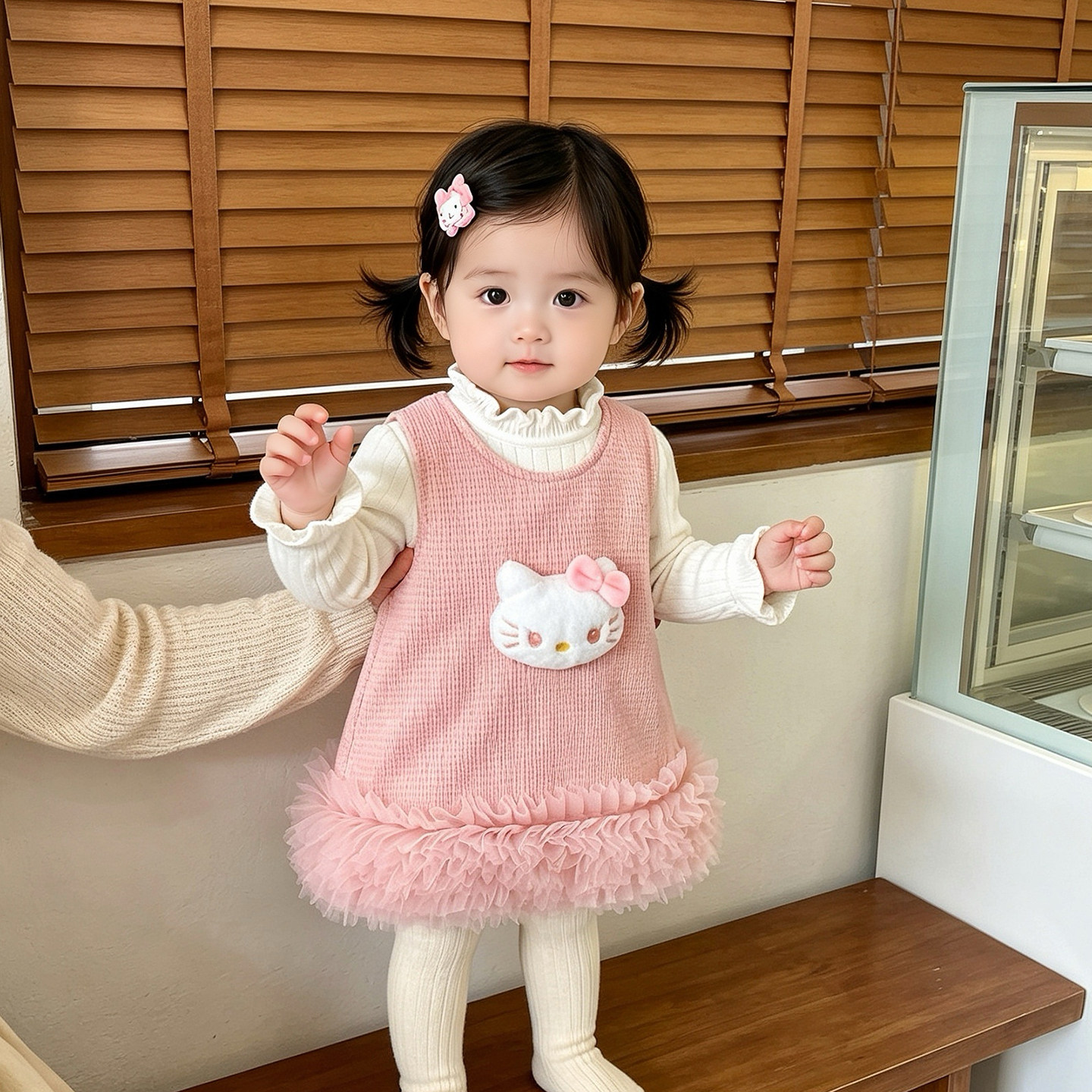 女宝宝连衣裙秋冬款洋气女童甜美公主裙周岁礼服背心裙卡通裙子