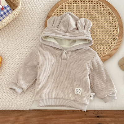 冬款男女宝宝贴标加绒卫衣