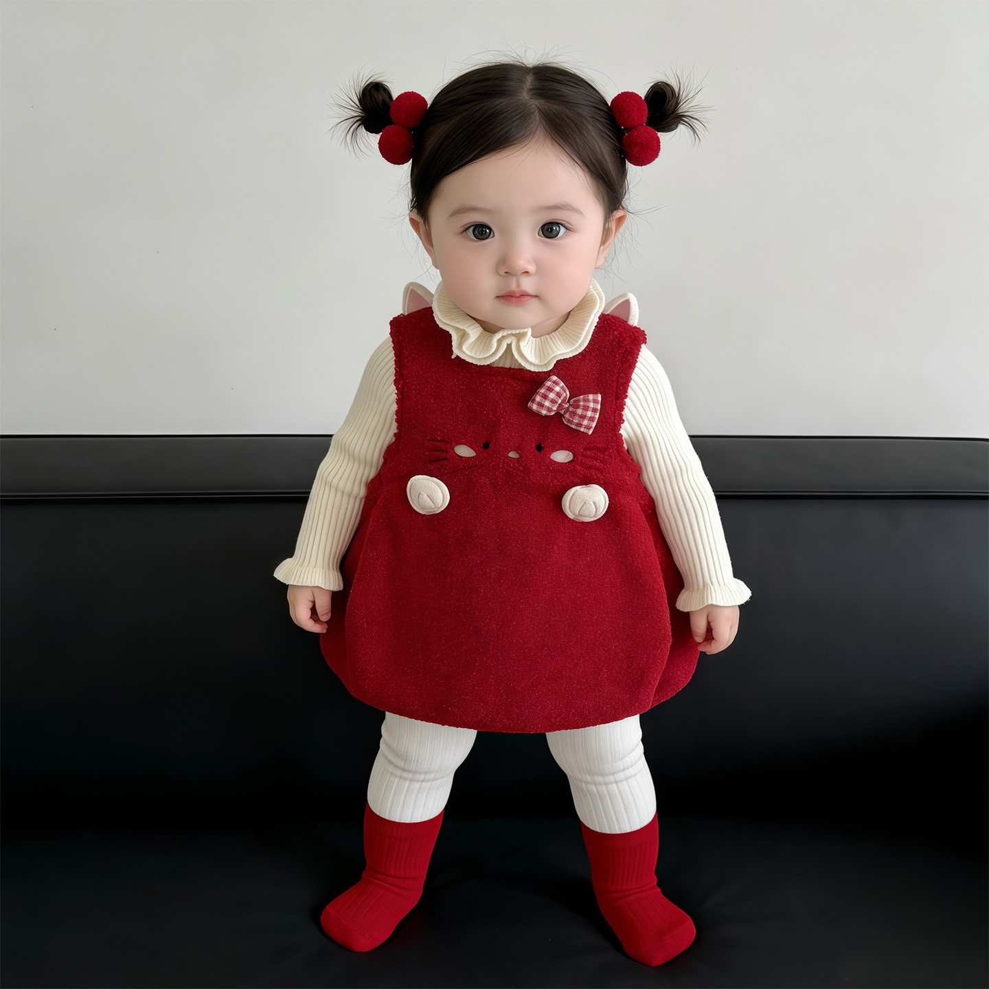 女宝宝新年连体衣25冬季女童加绒背心裙保暖拜年服裙子圣诞连衣裙,童装/婴儿装/亲子装,连衣裙,淘宝优惠券,粉丝福利购,淘宝优惠卷
