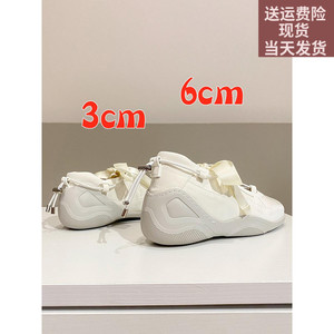 牛皮版~厚底内增高玛丽珍鞋女2024夏季新款单鞋休闲运动芭蕾舞鞋