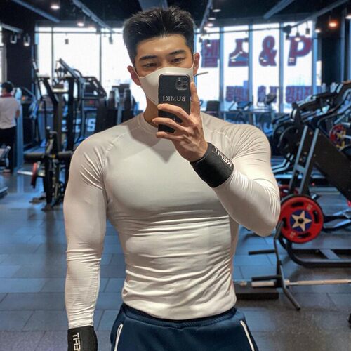 健身衣服长袖男高弹快干