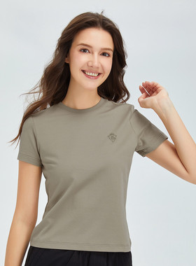 Polovillae/保罗威特25夏季休闲简约潮t恤女运动透气女式短袖T恤